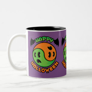 Caneca De Café Em Dois Tons Feliz Halloween Ghost Yin-Yang
