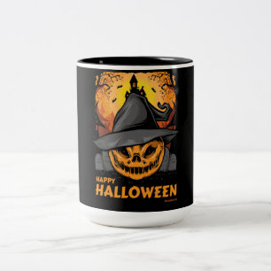 Caneca De Café Em Dois Tons Feliz Halloween Spooky Pumpkin