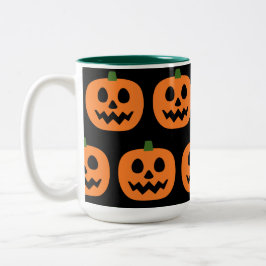 Caneca De Café Em Dois Tons Feliz Jack-O-Lanterna