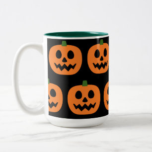 Caneca De Café Em Dois Tons Feliz Jack-O-Lanterna
