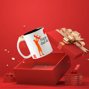 Caneca De Café Em Dois Tons Feliz Mug do Pai - Padre e Criança Silhouette - Pr