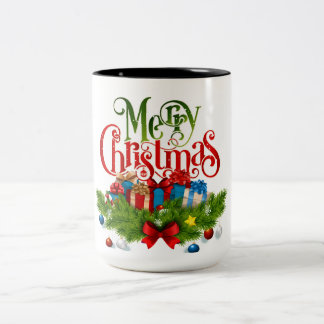Caneca De Café Em Dois Tons feliz natal