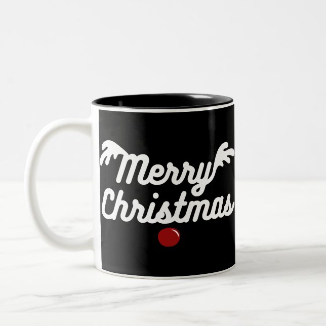 Caneca De Café Em Dois Tons Feliz Natal (Esquerda)