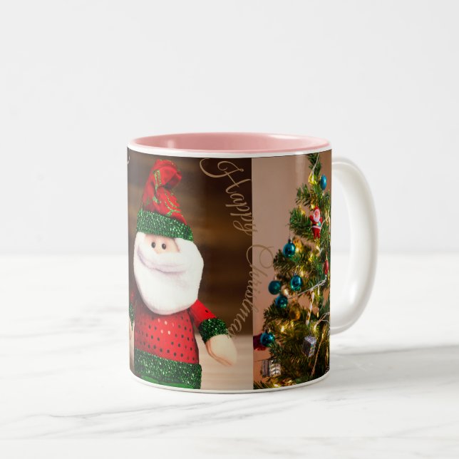Caneca De Café Em Dois Tons Feliz Natal (Frente Esquerda)