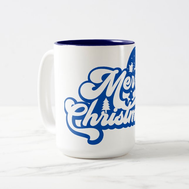 Caneca De Café Em Dois Tons Feliz Natal (Frente Esquerda)