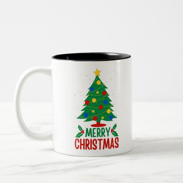 Caneca De Café Em Dois Tons Feliz Natal (Esquerda)