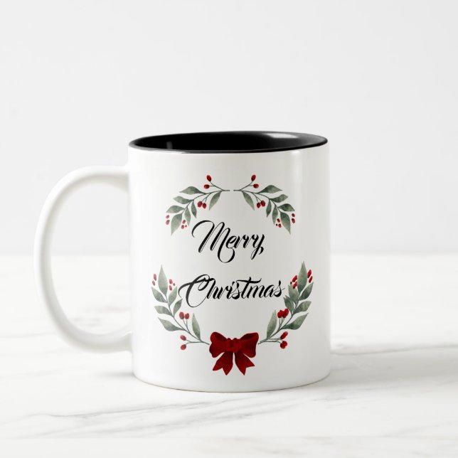 Caneca De Café Em Dois Tons Feliz Natal (Esquerda)