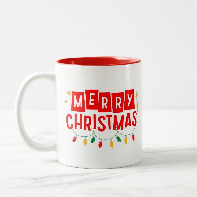 Caneca De Café Em Dois Tons Feliz Natal (Esquerda)