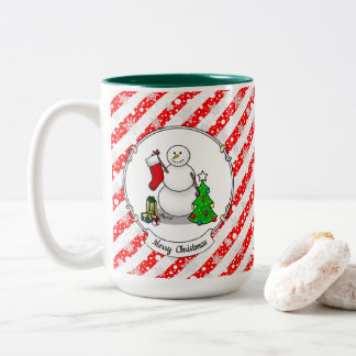 Caneca De Café Em Dois Tons Feliz Natal 2 Árvore de Neve