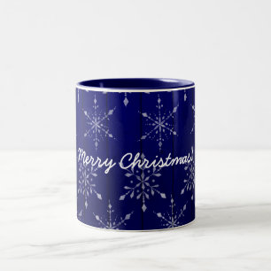 Caneca De Café Em Dois Tons Feliz Natal - Azul