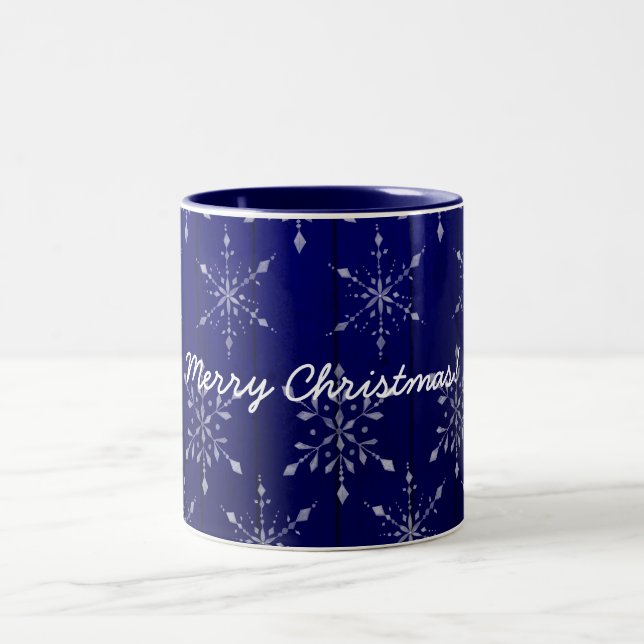Caneca De Café Em Dois Tons Feliz Natal - Azul (Centro)