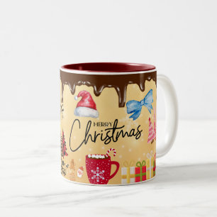 Caneca De Café Em Dois Tons Feliz natal, Chocolate