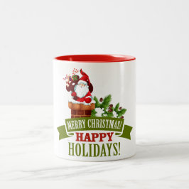 Caneca De Café Em Dois Tons Feliz Natal Clássico Mug