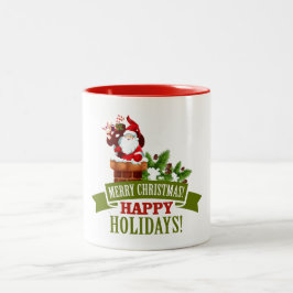 Caneca De Café Em Dois Tons Feliz Natal Clássico Mug