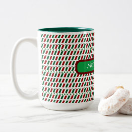 Caneca De Café Em Dois Tons Feliz Natal Elegante e moderno personalização