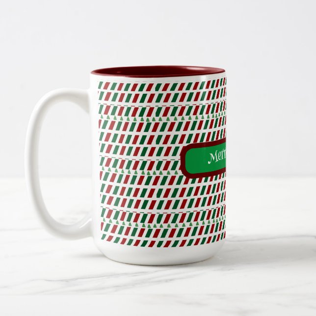 Caneca De Café Em Dois Tons Feliz Natal Elegante e moderno personalização (Esquerda)