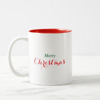Caneca De Café Em Dois Tons Feliz Natal em Caligrafia Moderna