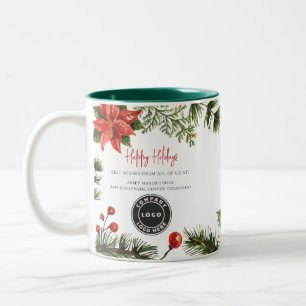 Caneca De Café Em Dois Tons Feliz Natal Empresa Logotipo Funcionários Natal