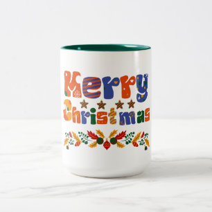 Caneca De Café Em Dois Tons Feliz Natal Férias