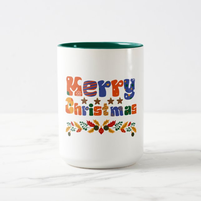 Caneca De Café Em Dois Tons Feliz Natal Férias (Centro)