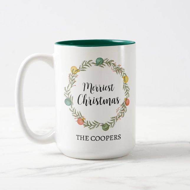 Caneca De Café Em Dois Tons Feliz Natal Férias Festivas (Esquerda)