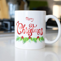 Feliz Natal Flores Café Mug