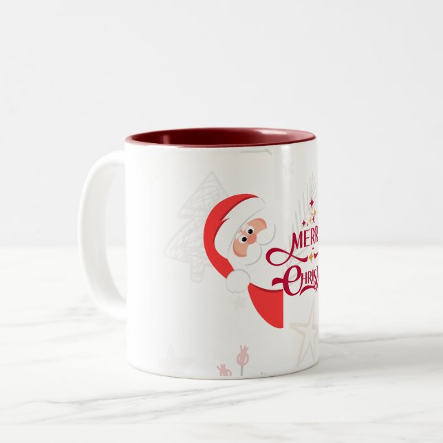 Caneca De Café Em Dois Tons Feliz Natal Gift Mug (Frente Esquerda)