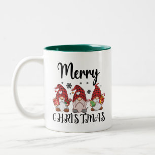 Caneca De Café Em Dois Tons Feliz Natal Gnomos de Natal