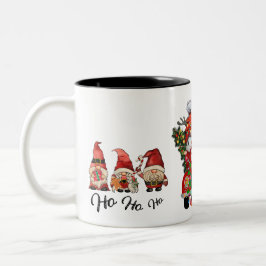 Caneca De Café Em Dois Tons Feliz Natal! Ho Ho! Gnome Mug