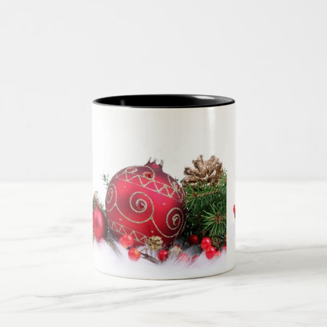 CANECA DE CAFÉ EM DOIS TONS FELIZ NATAL HOLIDAY MUG (Centro)