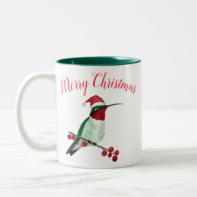 Caneca De Café Em Dois Tons Feliz Natal Hummingbird  (Esquerda)