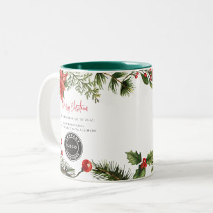Caneca De Café Em Dois Tons Feliz Natal Logotipo da Empresa Funcionários Festi