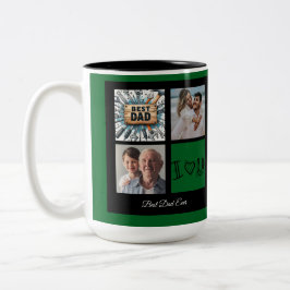 Caneca De Café Em Dois Tons Feliz Natal Melhor Colagem de Fotos do Pai Ever