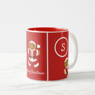 Caneca De Café Em Dois Tons Feliz Natal Monograma Papais noeis de Gingerpão Ve