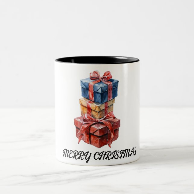 Caneca De Café Em Dois Tons Feliz Natal - Mug de Café de Dois Toneladas (Centro)