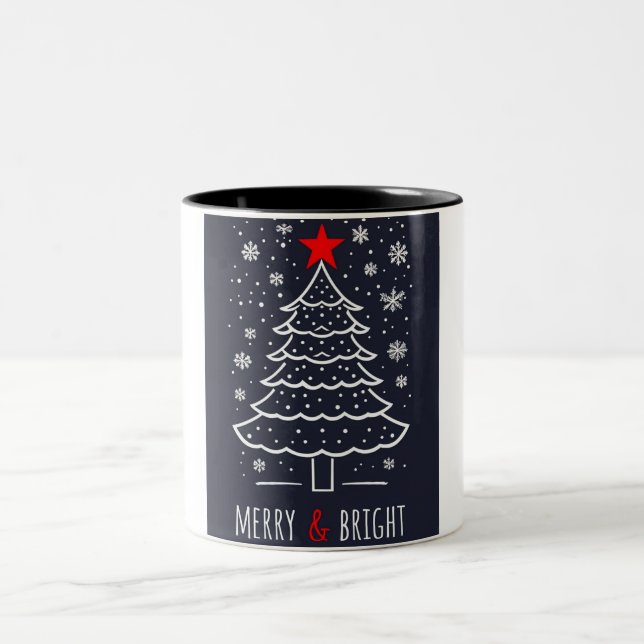 Caneca De Café Em Dois Tons Feliz Natal - Mug de Café de Dois Toneladas (Centro)