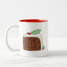 Caneca De Café Em Dois Tons Feliz Natal No Reino Unido Fatia De Bolo Britânico