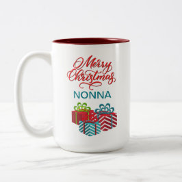 Caneca De Café Em Dois Tons Feliz Natal (Nonna)