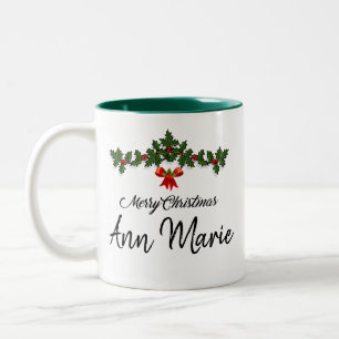 Caneca De Café Em Dois Tons Feliz Natal Personalizado