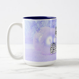 Caneca De Café Em Dois Tons Feliz Natal, Pessoas de neve, neve azul