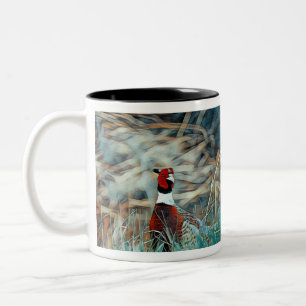 Caneca De Café Em Dois Tons Feliz Natal Pheasant de pescoço de anéis