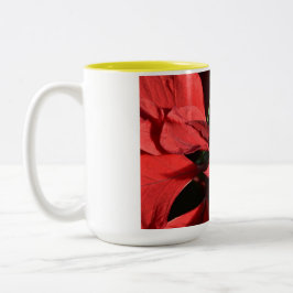 Caneca De Café Em Dois Tons Feliz Natal Red Curly Poinsettia