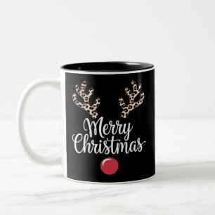 Caneca De Café Em Dois Tons Feliz Natal Reindeer Família Natal Presente