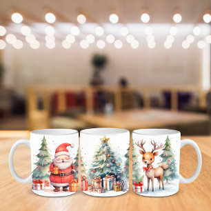 Caneca De Café Em Dois Tons Feliz Natal, Santa Clause