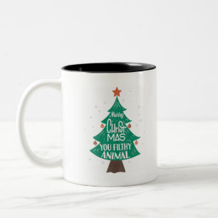 Caneca De Café Em Dois Tons Feliz Natal Seu Triste Xmas Engraçado