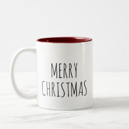 Caneca De Café Em Dois Tons Feliz Natal, Simples Tone Coffee Mug