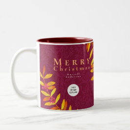 Caneca De Café Em Dois Tons Feliz Natal Vinho Vermelho Cama de Negócios