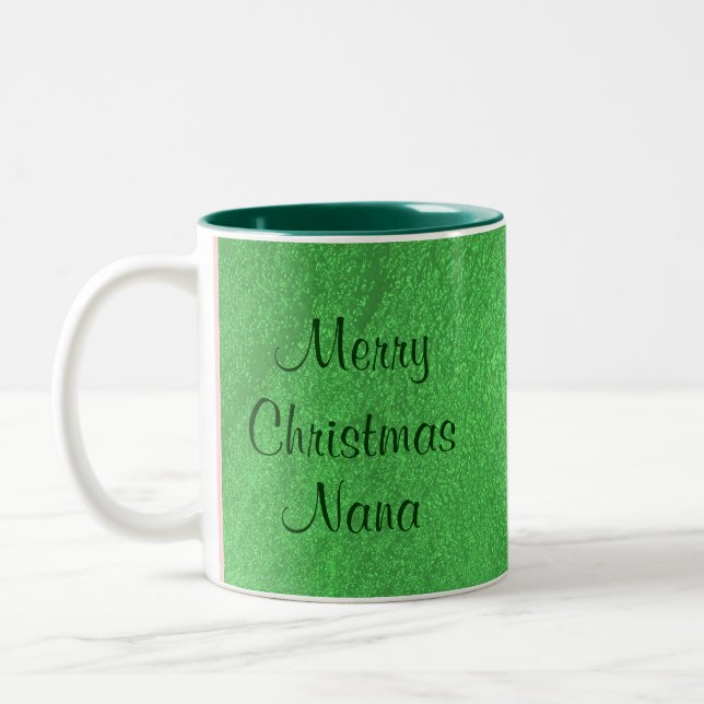 Caneca De Café Em Dois Tons Feliz Natal Vovó Eu Te Amo (Esquerda)