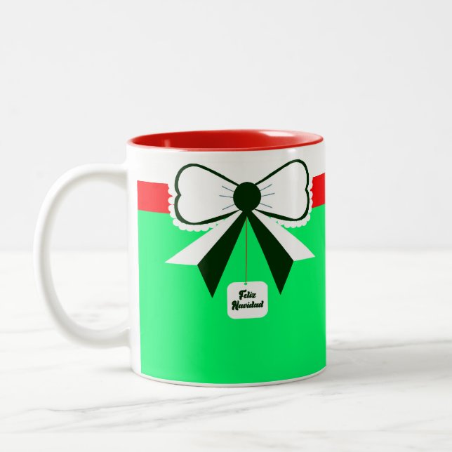 Caneca De Café Em Dois Tons Feliz Navidad Mug (Esquerda)