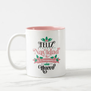 Caneca De Café Em Dois Tons Feliz navidad y prólio ano nuevo natal